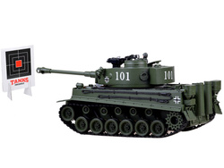 Duży zdalnie sterowany CZOŁG na pilota German Tiger 45cm strzela RC0252ZI