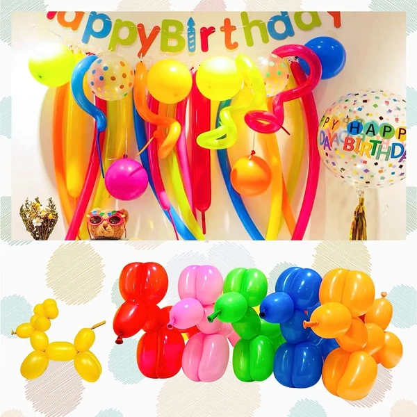 Długie Balony Do Modelowania na Urodziny ZESTAW 100 szt.+ Pompka