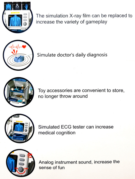 LEKARZ DOKTOR ZESTAW LEKARSKI NA WÓZKU EKG RTG ZABAWKA DLA DZIECI STETOSKOP