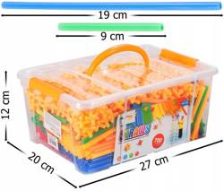 SŁOMKI KLOCKI KONSTRUKCYJNE ZESTAW 700 EL PATYCZKI RURKI BAZA BUDOWANIA XXL