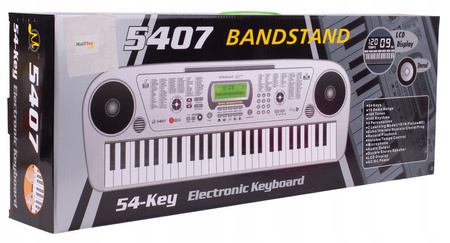 KEYBOARD ORGANY PIANINO Z MIKROFONEM WYŚWIETLACZ LED 54 KLAWISZE DO GRANIA