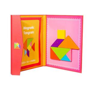 TANGRAM DREWNIANE PUZZLE GEOMETRYCZNE FIGURY KARTY GRA LOGICZNA MONTESSORI