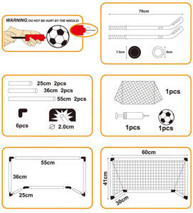 ZESTAW DO GRY w UNIHOKEJA i BRAMKA PIŁKARSKA DLA DZIECI  KIJE KRĄŻEK PIŁKA